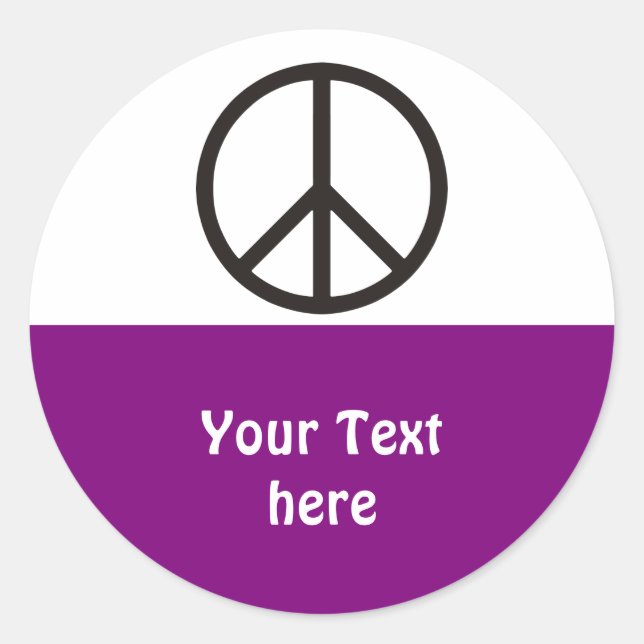 Simply Symbols - PEACE + your text & ideas Classic Round Sticker (Front)