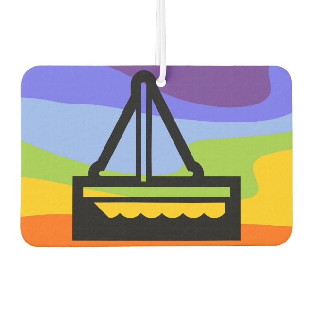 Simply Symbols - SAILBOAT + your ideas Car Air Freshener (Front)