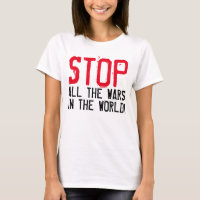 Simply text design "STOP ALL THE WARS"