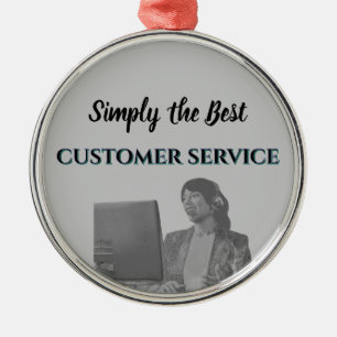 Simply the Best Customer Service Metal Tree Decoration