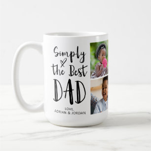 Simply The Best Dad 4 Photos Custom Coffee Mug