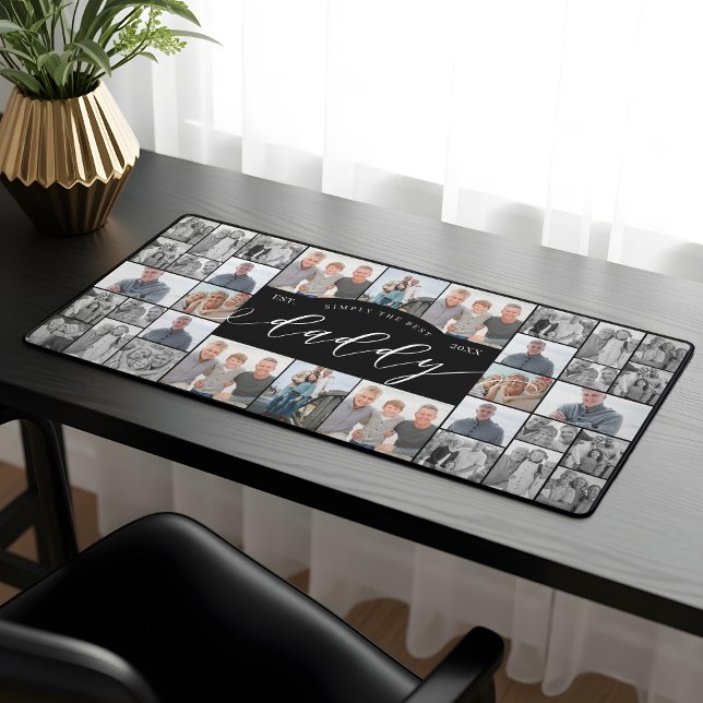 Simply The Best Daddy Personalise Photo Collage  Desk Mat (Simply The Best Daddy Personalize Photo Collage Desk Mat)