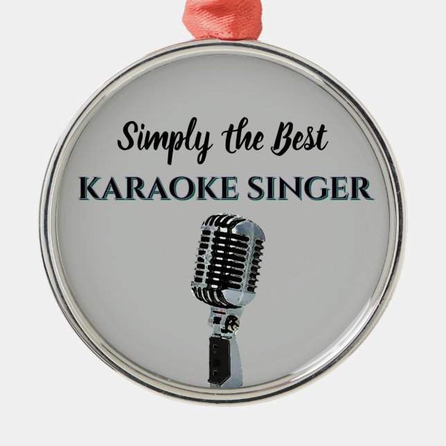 Simply the Best Karaoke Singer Metal Tree Decoration (Front)