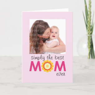 Simply the best MOM ever pink lilac mother's day Card