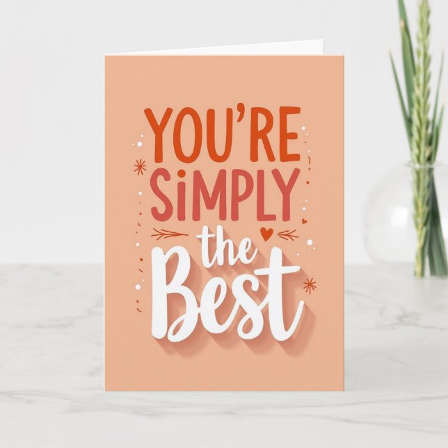 Simply The Best Peach Tone Card (Front)