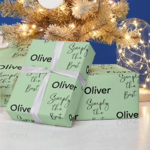 Simply the Best Personalized Light Green Wrapping Paper