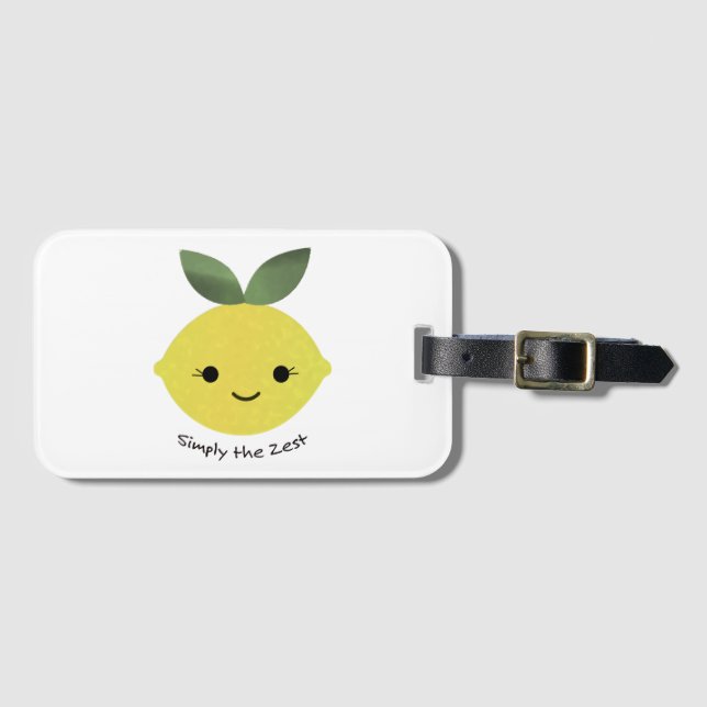 Simply the Zest Cute Kawaii Lemon Luggage Tag (Front Horizontal)