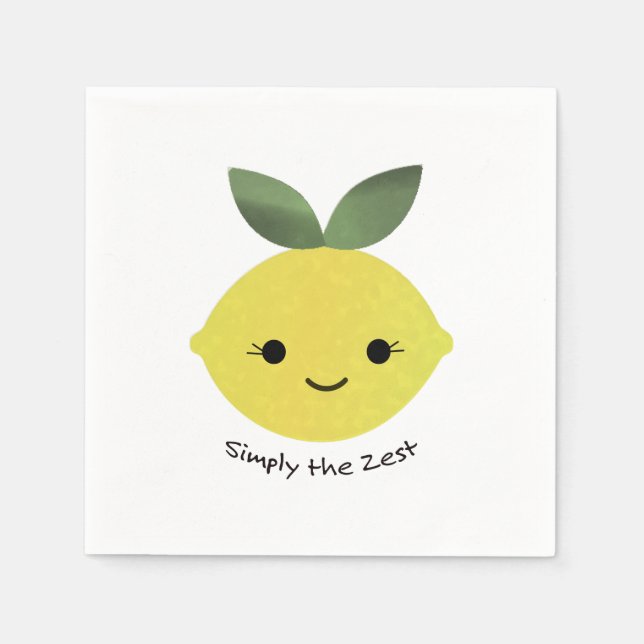 Simply the Zest Cute Kawaii Lemon Napkin (Front)