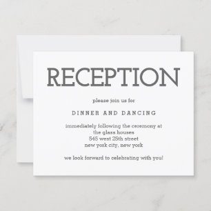 Simply Timeless EDITABLE COLOR Reception Card