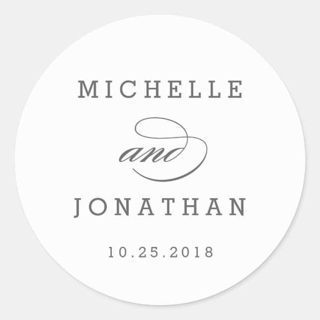 Simply Timeless Editable Colour Wedding Sticker (Front)