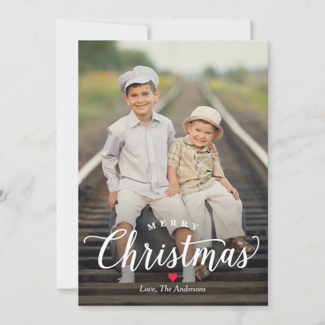 Simply Timeless MERRY CHRISTMAS Holiday Photo Card (Front)