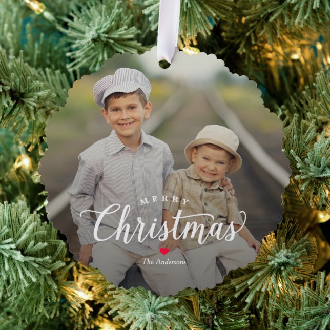 Simply Timeless Photo Ornament Christmas Card (Insitu (Tree))