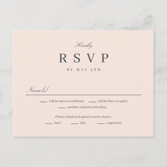 Simply United EDITABLE COLOR RSVP Reply Card (Front)