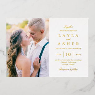 Simply United Real Foil Photo Wedding Invitation