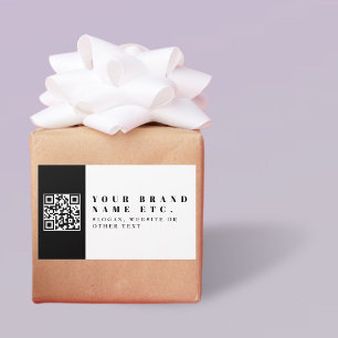 Simply Upload Your Own QR code   Modern Rectangular Sticker