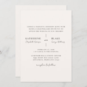 Simply Us Light Champagne Modern Wedding Invitation