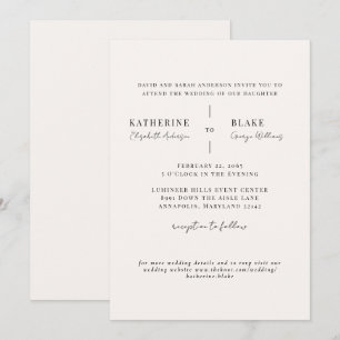 Simply Us Light Champagne Website Wedding  Invitation