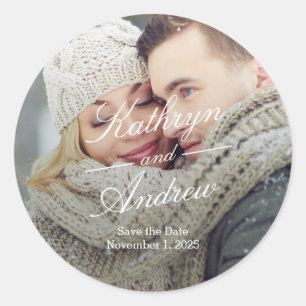 Simply Us Wedding Save The Date Sticker