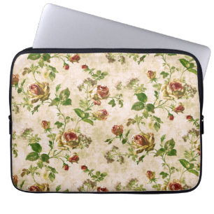 Simply Vintage Antique Cottage Roses Laptop Sleeve
