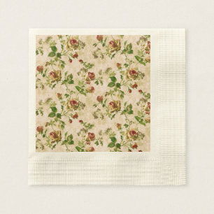 Simply Vintage Antique Cottage Roses Napkin