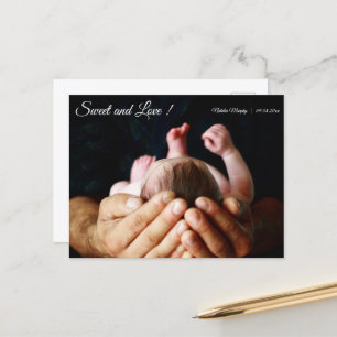 Simply warm Welcome New Baby announcement postcard