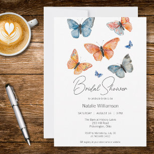 Simply Watercolor Butterflies Bridal Shower  Invitation