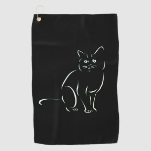 Simply White Kitty Cat Golf Towel