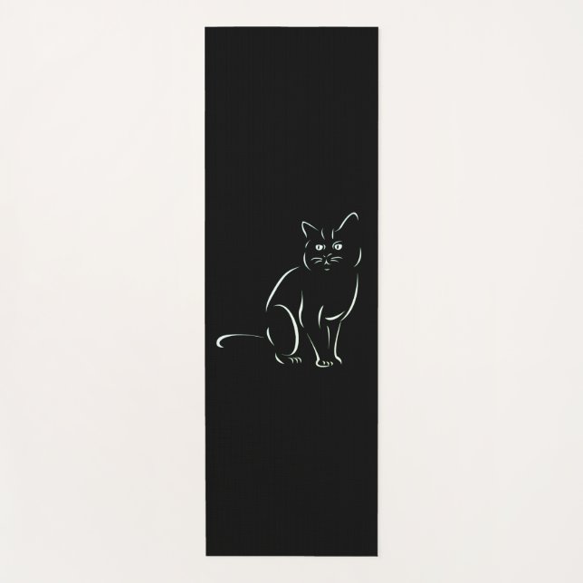 Simply White Kitty Cat Yoga Mat (Front)
