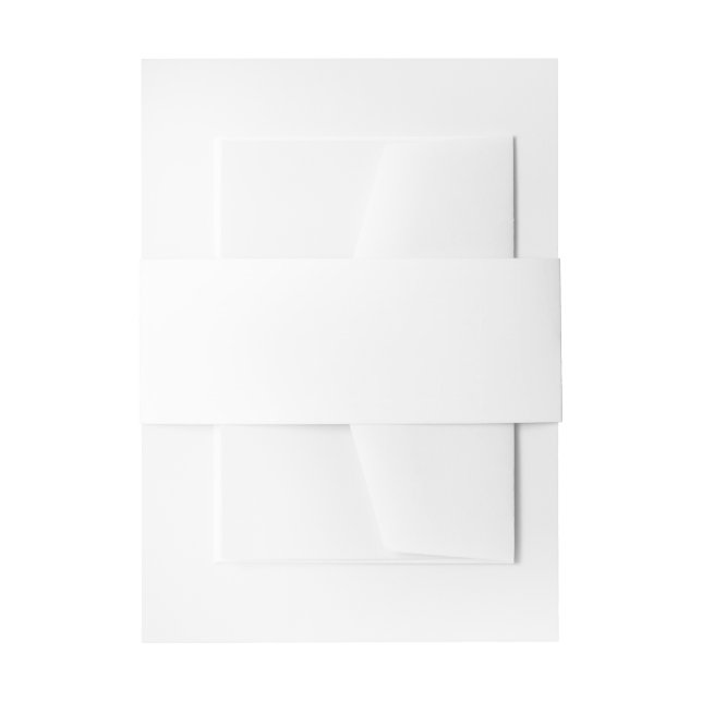 Simply White Solid Colour Personalise It Custom Invitation Belly Band (Front Example)