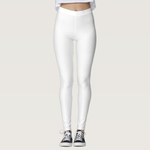 Simply White Solid Colour Personalise It Custom Leggings