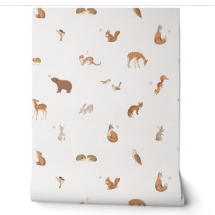 Simply Woodland Animals Rabbits Bunnies Bear Deer Wallpaper