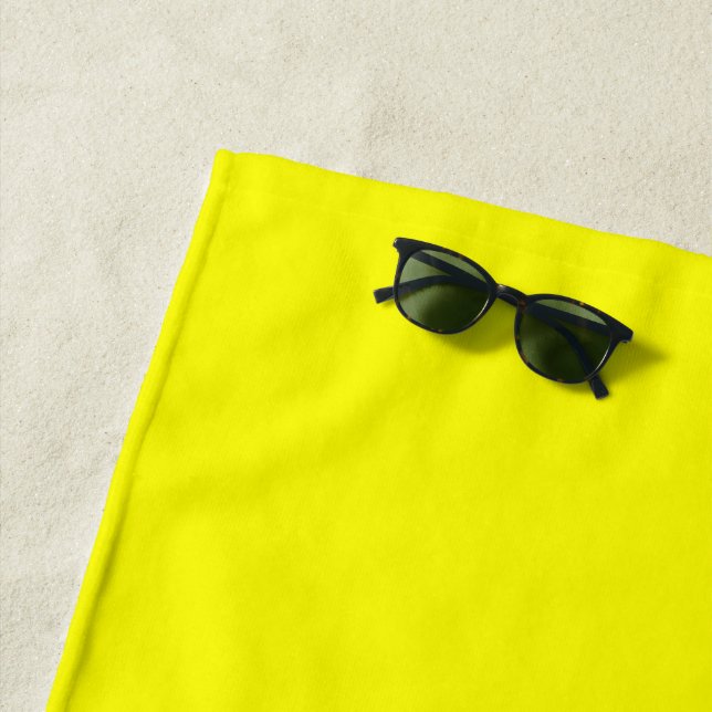 Simply Yellow Solid Colour Customise It Beach Towel (In Situ)