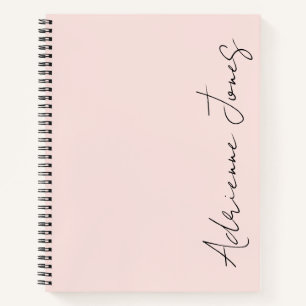 Simply Your Name Pastel Pink & Black Notebook