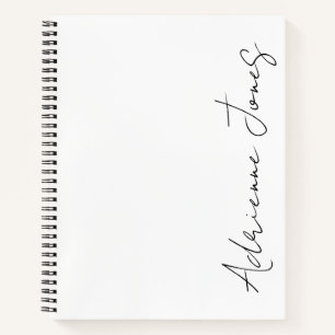Simply Your Name White & Black Notebook
