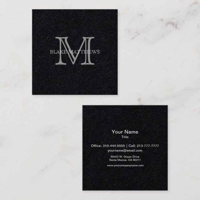 Simply Your Own Personalise It Monogram Square Business Card (Front/Back)