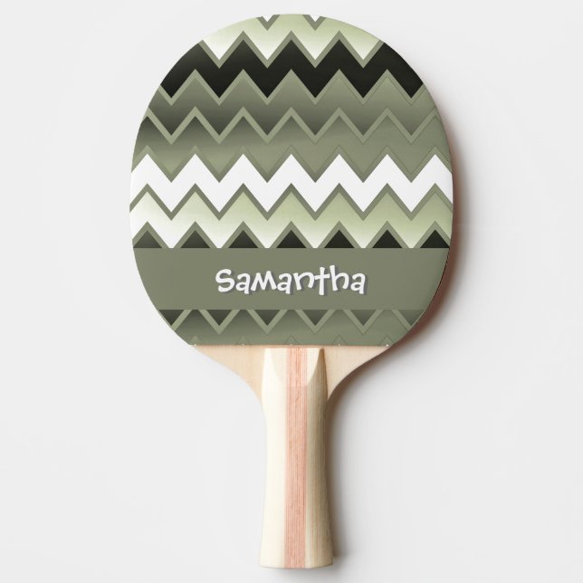 Simply ZigZag – Olive Green Ping Pong Paddle (Front)