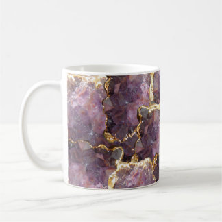 Simplydone Amethyst crystal and gold collage mug