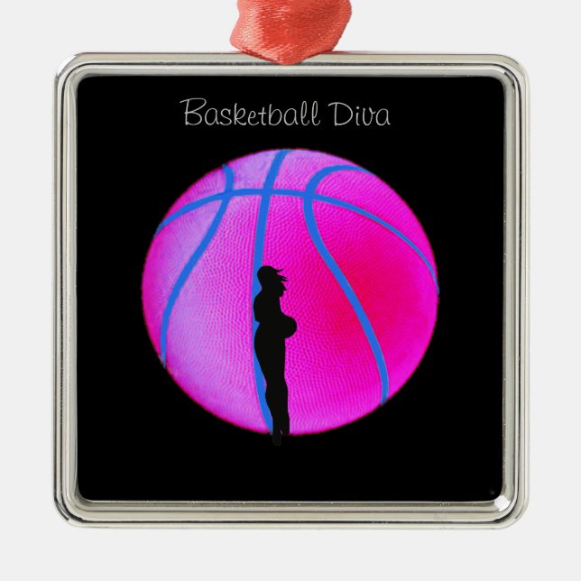 SimplyTonjia B-Ball Diva on Black Ornament (Front)