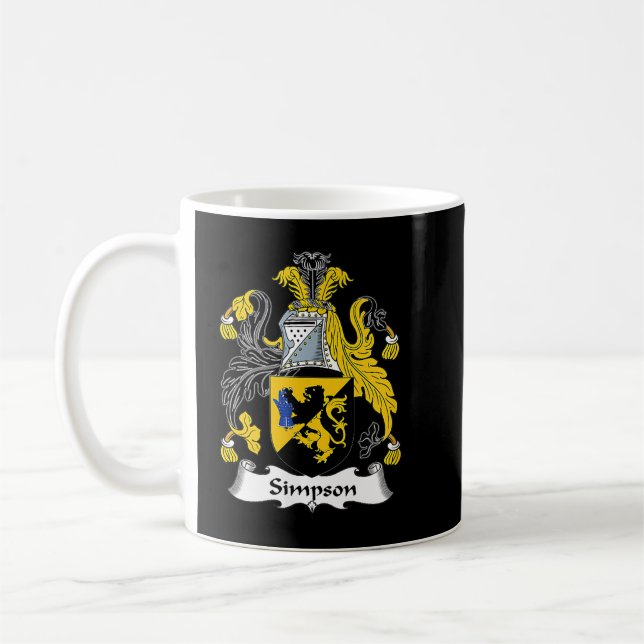 Simpson Coat of Arms  Family Crest  Coffee Mug (Left)