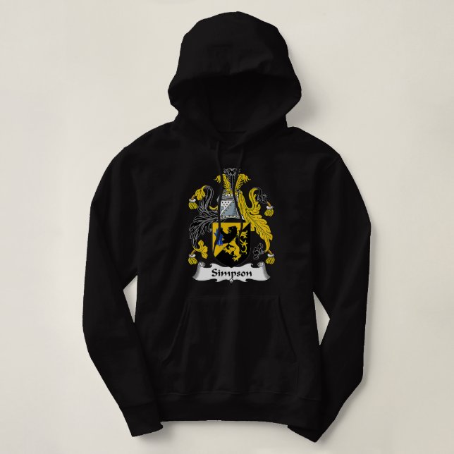 Simpson Coat of Arms  Family Crest  Hoodie (Design Front)