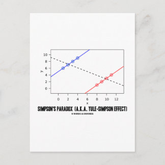 Simpson's Paradox (A.K.A. Yule-Simpson Effect) Postcard
