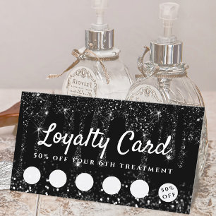 simulated black glitter loyalty card