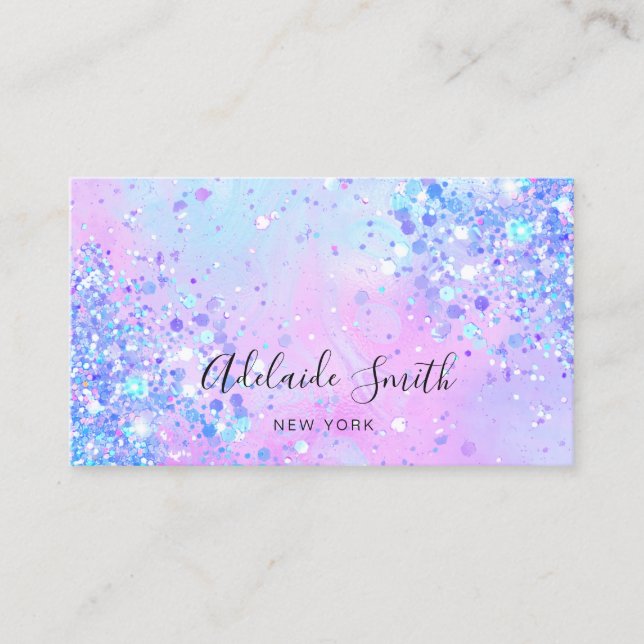 simulated chunky glitter business card (Front)