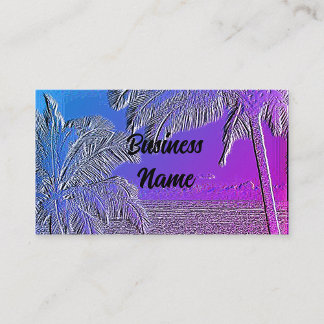 Simulated Embossed Beach scenes business card