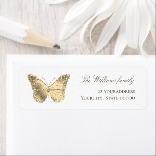 simulated foil butterfly label