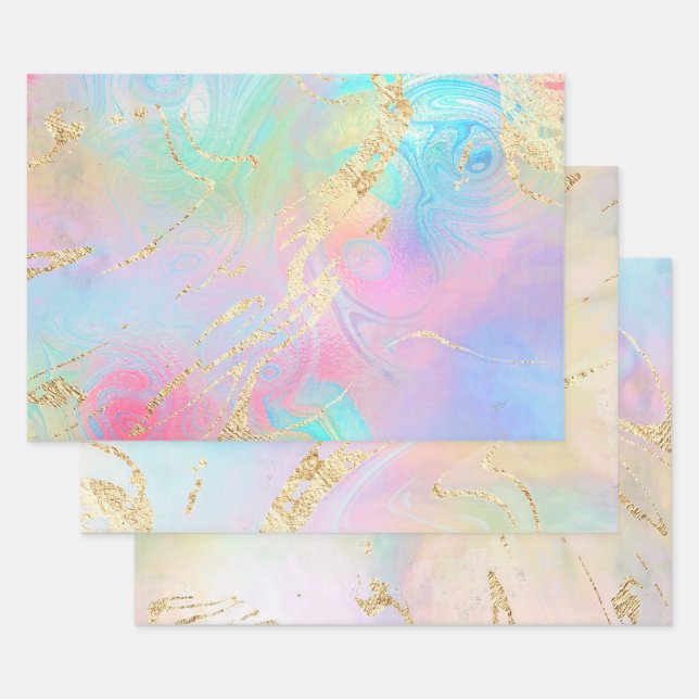 simulated foil details abstract elegant wrapping paper sheet (Set)