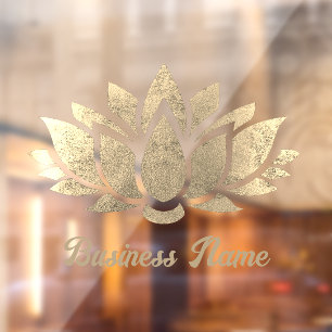 simulated foil lotus flower window cling