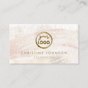simulated foil skincare aesthetician business card