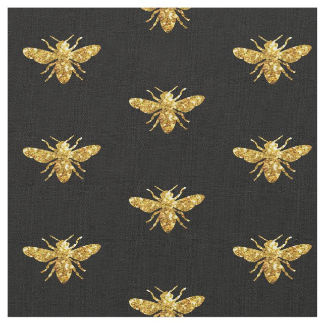 simulated glitter bees fabric (Close Up)