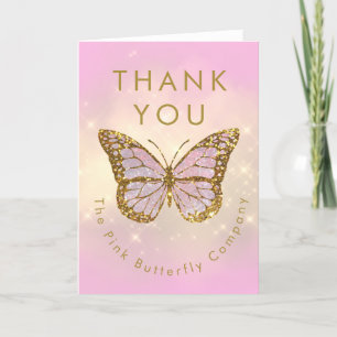 simulated glitter butterfly thank you